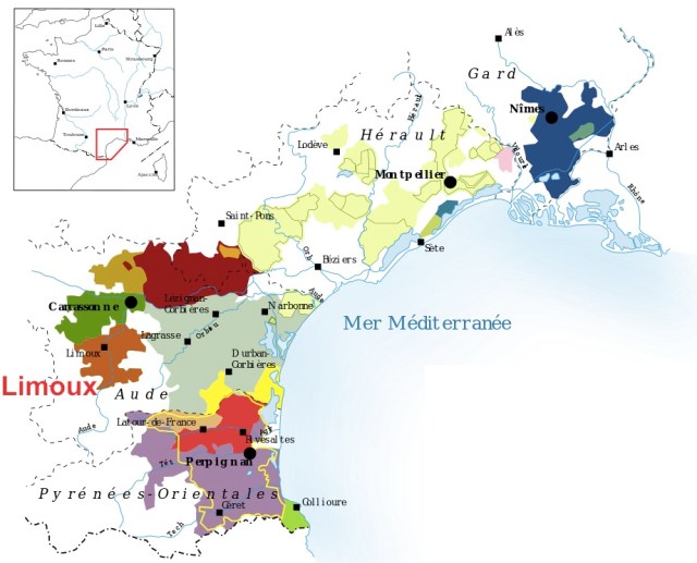 Limoux Languedoc Map LimouxMap2