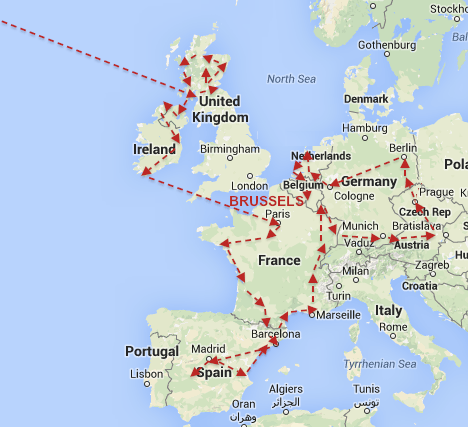 EU Map New York To Brussels Day 176