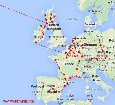 EU Map New York To Reims